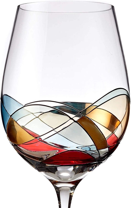 Set of 2 Hand Painted Wine Glasses